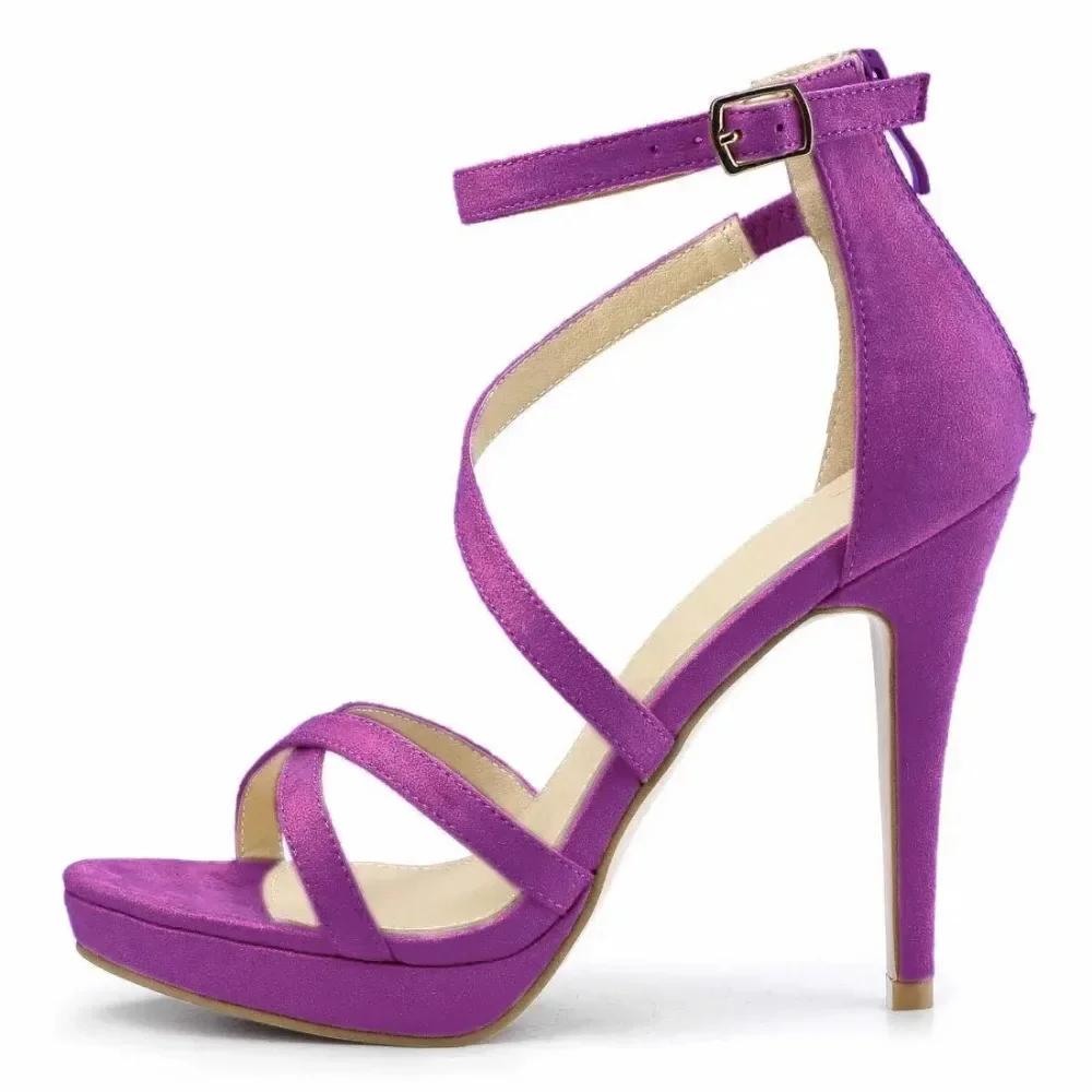 Sandal Strappy Heeled - Damskie sandały letnie seksowne czółenka 11cm