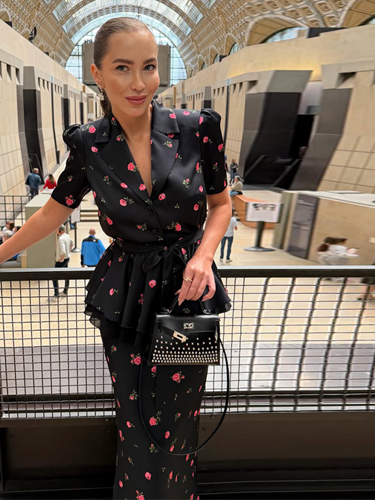 Eleganckie damskie komplety: k – Midi Skirt Floral recenzja i cena