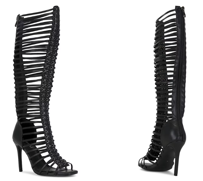 Damskie Czarne Sandały Botki n – Sandal Strappy Heeled recenzja i cena