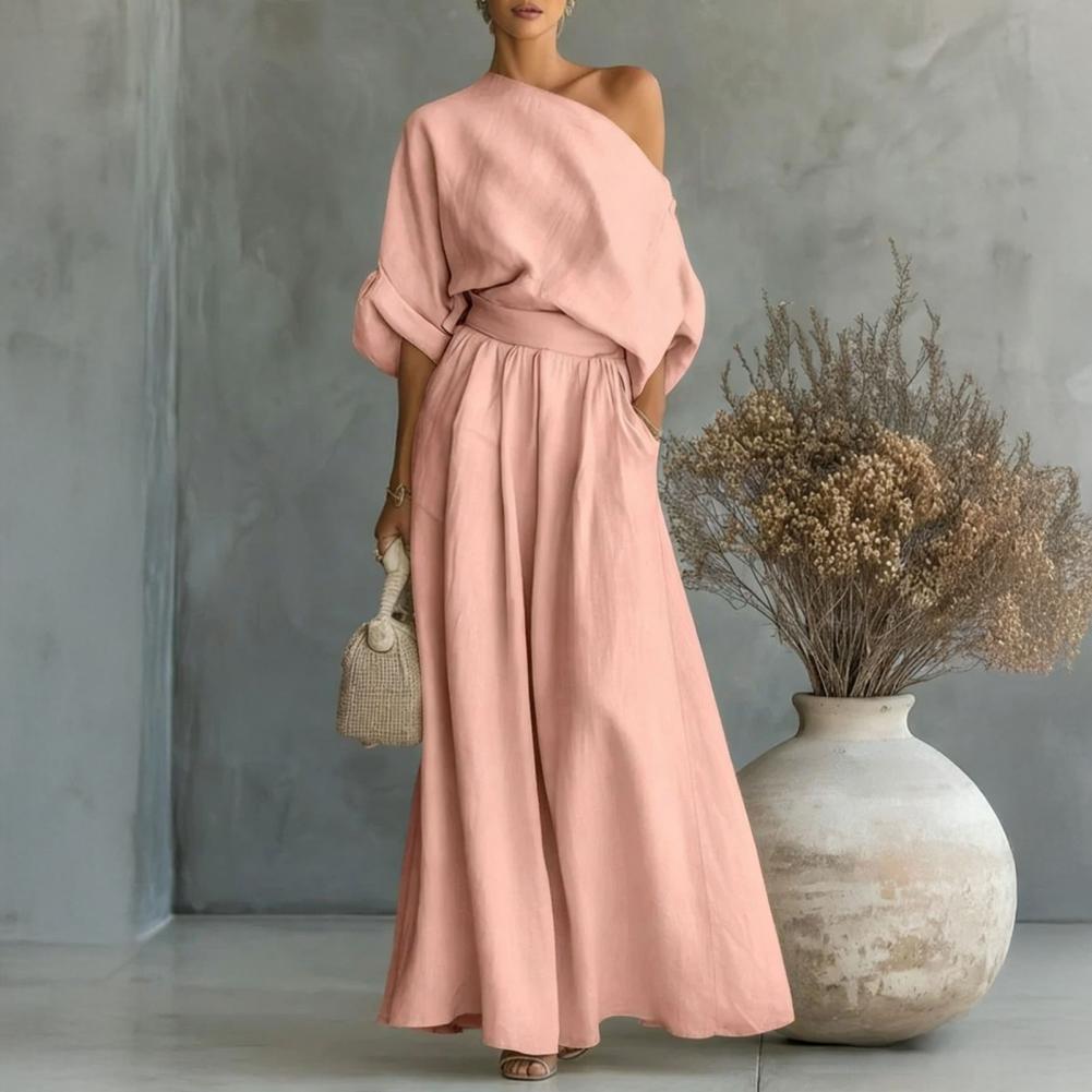 Damski Zestaw Bluzka i Spodnie – Blouse Off Shoulder recenzja i cena