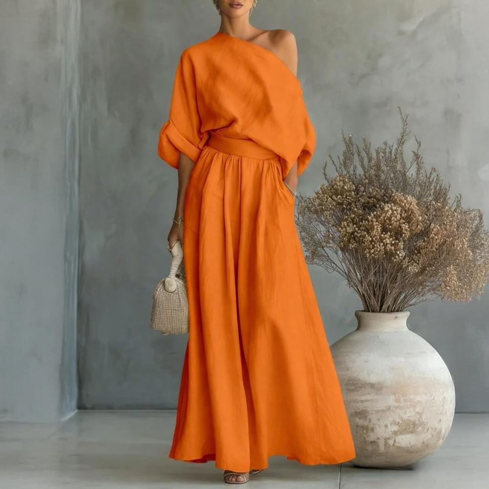 Damski Zestaw Bluzka i Spodnie – Blouse Off Shoulder recenzja i cena