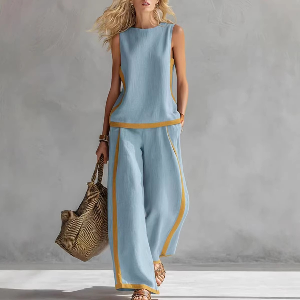 Damskie lniane komplety dwuczę – Linen Pant Wide recenzja i cena