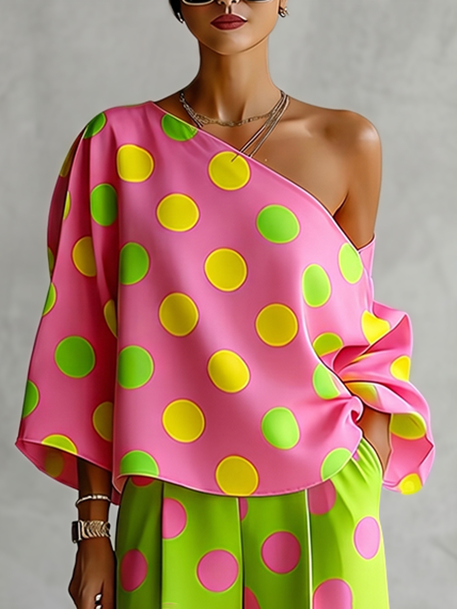 Missuoo Damski Zestaw w Kropki – Blouse Off Shoulder recenzja i cena