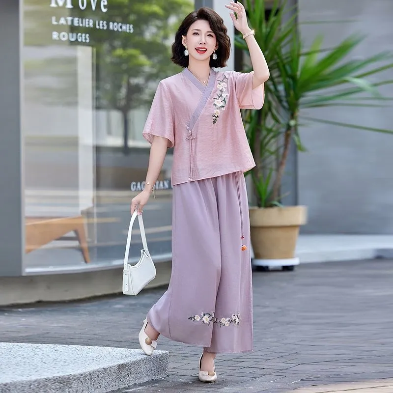 Damski dwuczęściowy zestaw z l – Linen Pant Wide recenzja i cena