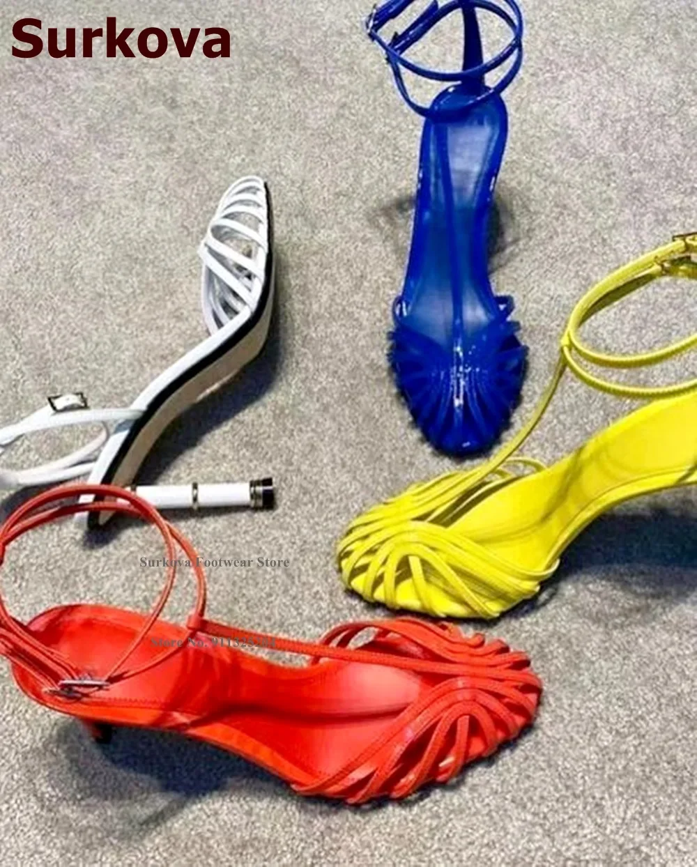 Surkova Matowe skórzane sandał – Sandal Strappy Heeled recenzja i cena
