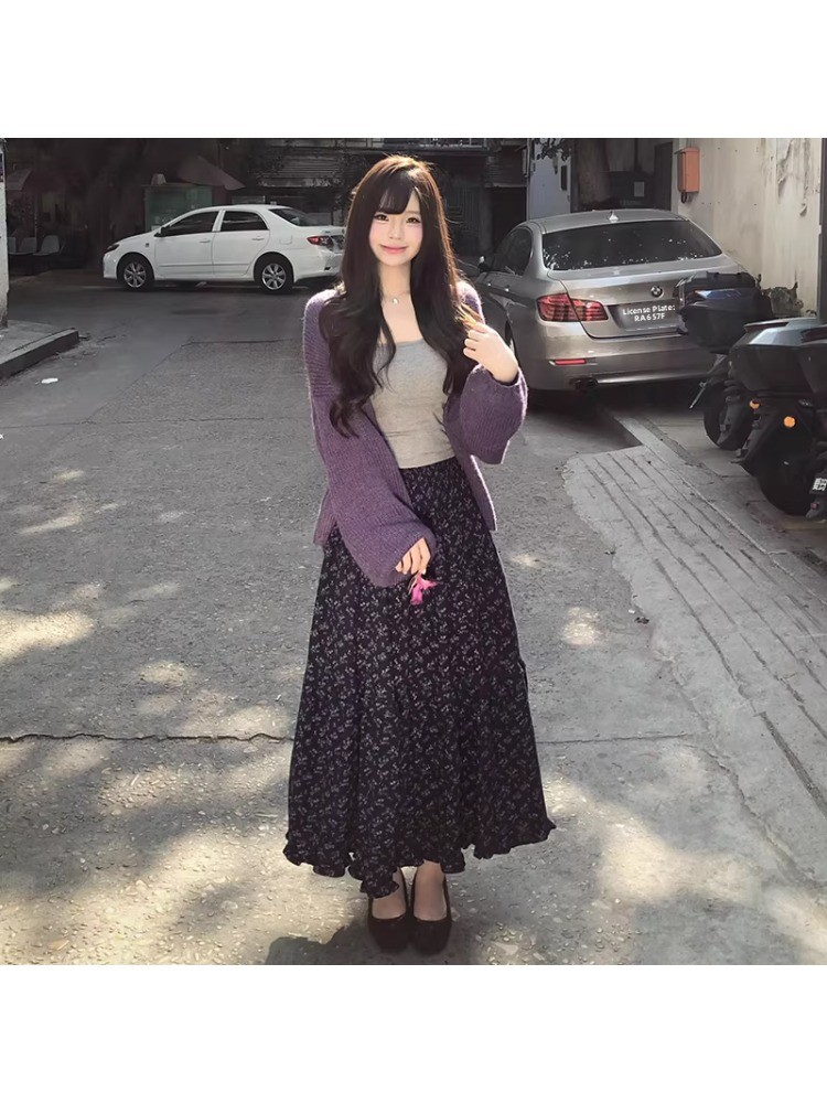 Damska spódnica midi plus size – Midi Skirt Floral recenzja i cena